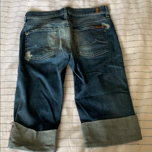 7 For all Mankind crop boy cut distressed jeans - Picture 3 of 5